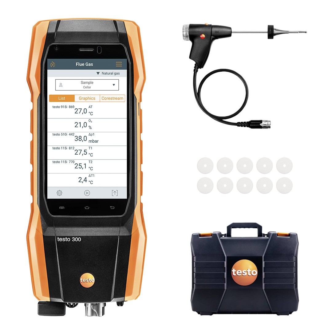 Imagen Set analizador de combustión testo 300 Longlife "NEXT LEVEL" - Con O2 y CO