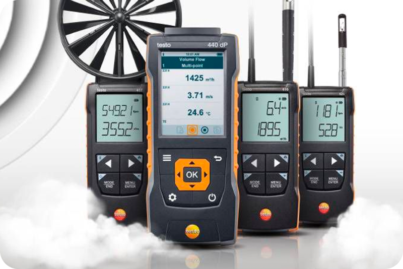 Todo Fluye. Con los Instrumentos Testo para Medición de Velocidad del Aire. Todo Fluye. Con los Instrumentos Testo para Medición de Velocidad del Aire.